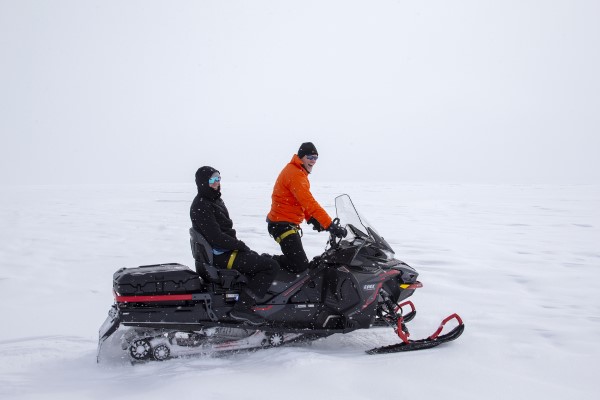 Skidooing in Antarctica