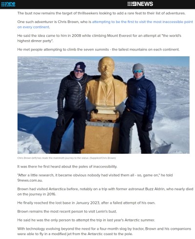 9News article on Bust of Lenin