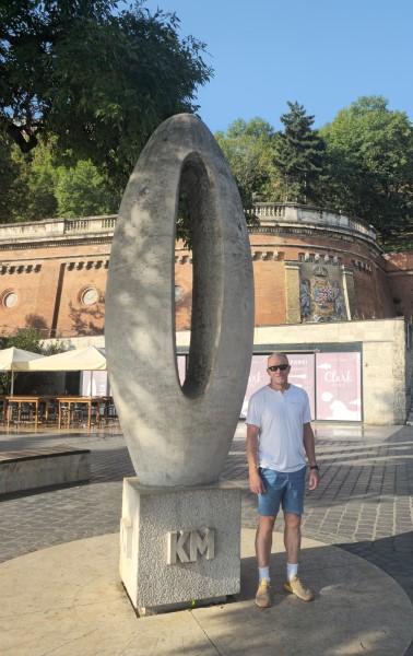 Zero Kilometre Sculpture in Budapest, Hungary