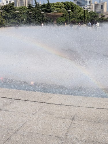 rainbow in the fountain