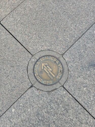 Zero Kilometre plaque in Zagreb, Croatia