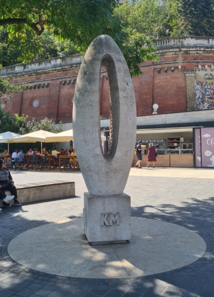 Zero Kilometre Sculpture in Budapest, Hungary